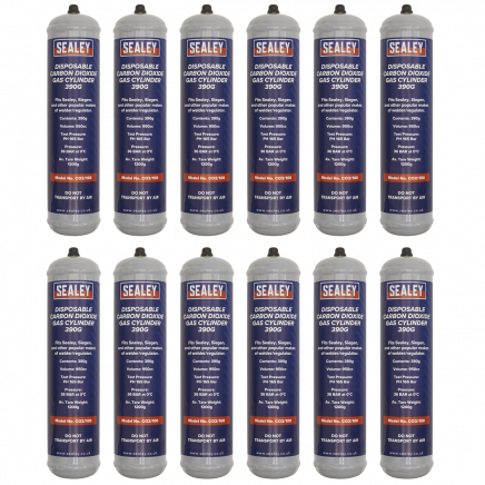 Gas Cylinder Disposable Carbon Dioxide 390g - Box of 12 CO2/100/12