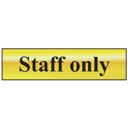 Staff Only - Polished Brass Effect 200 x 50mm SCA6013