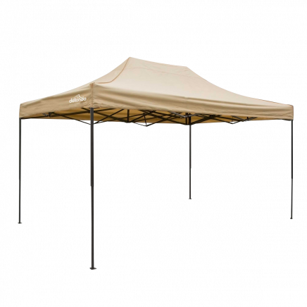 Dellonda Premium 3 x 4.5m Pop-Up Gazebo, Heavy Duty, PVC Coated, Water Resistant Fabric, Supplied with Carry Bag, Rope, Stakes & Weight Bags - Beige Canopy DG134