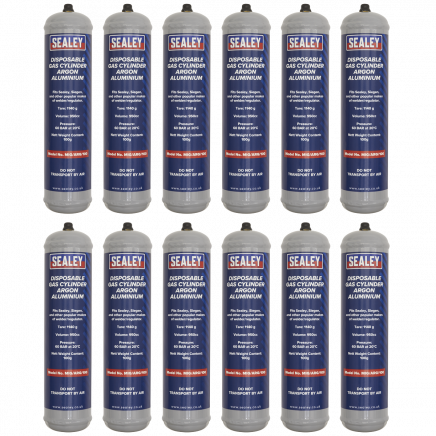 Gas Cylinder Disposable Argon 100g - Box of 12 MIG/ARG/100/12