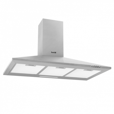 Baridi 90cm Chimney Style Cooker Hood with Carbon Filters, Stainless Steel DH127