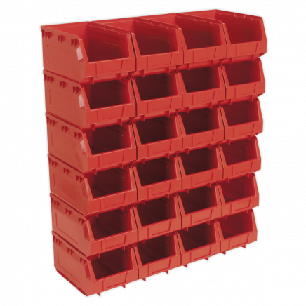 Plastic Storage Bin 150 x 240 x 130mm - Red Pack of 24 TPS324R
