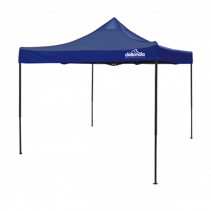 Dellonda Premium 3 x 3m Pop-Up Gazebo, PVC Coated, Water Resistant Fabric, Supplied with Carry Bag, Rope, Stakes & Weight Bags - Blue Canopy DG131