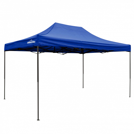Dellonda Premium 3 x 4.5m Pop-Up Gazebo, Heavy Duty, PVC Coated, Water Resistant Fabric, Supplied with Carry Bag, Rope, Stakes & Weight Bags - Blue Canopy DG135