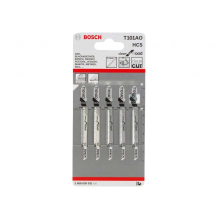 T 101 AO Clean for Wood Jigsaw Blade 83mm Pack of 5 BPAT101AO