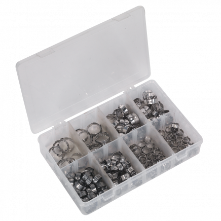 O-Clip Single Ear Assortment 160pc Stainless Steel AB043SE