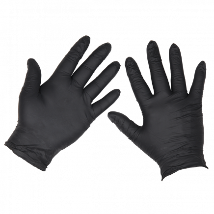 Extra Thick Powder-Free Disposable Nitrile Gloves, Large - Pack of 100 SSP60L