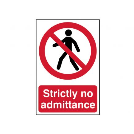 Strictly No Admittance - PVC 200 x 300mm SCA0608