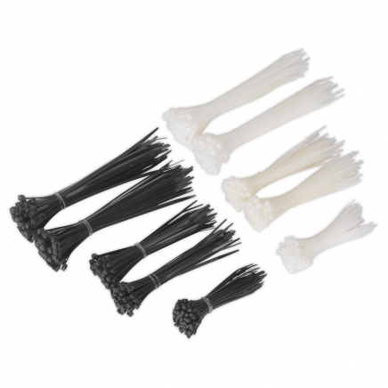 Cable Tie Assortment Black/White Pack of 600 CT600BW