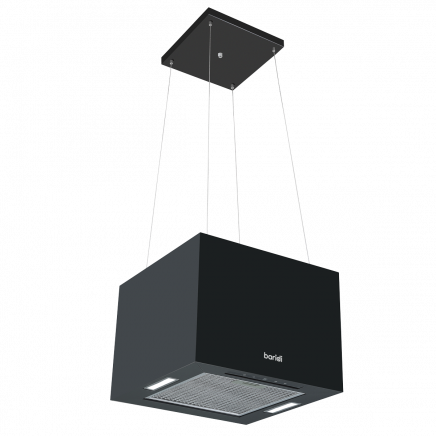 Baridi Square Island Cooker Hood 40cm - Black DH109