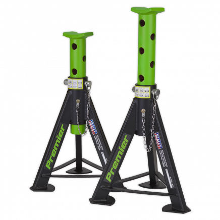 Axle Stands (Pair) 6 Tonne Capacity per Stand - Green AS6G