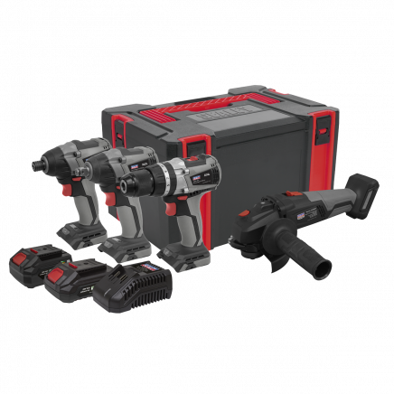 Premier 4 x SV20 Series Cordless Brushless Power Tool Kit 20V Euro Plug - 2 Batteries CP20VCOMBOX1EU