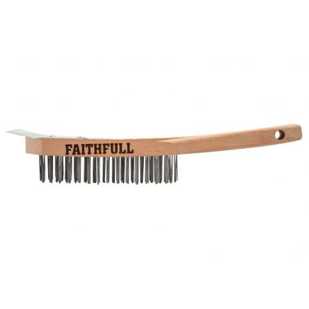 Lightweight Scratch Brush with Scraper, Four Row FAI5804SRF