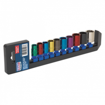 Multi-Coloured Socket Set 10pc 3/8"Sq Drive 6pt WallDrive® Metric AK285