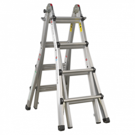 Aluminium Telescopic Ladder 4-Way EN 131 Adjustable Height AFPL3