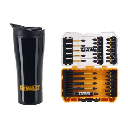 DT70903T FLEXTORQ™ Bit Set, 32 Piece & Travel Mug DEWDT70903TQ