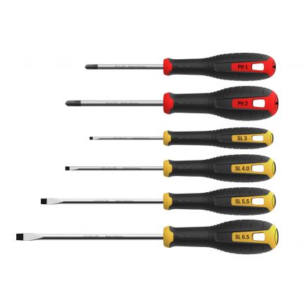 Phillips & Slotted Screwdriver Set, 6 Piece HUL444405