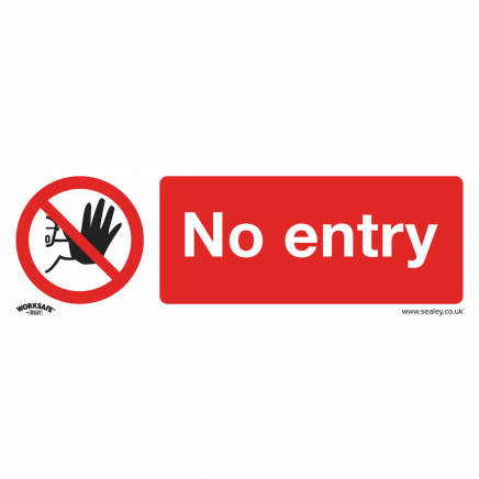 Prohibition Safety Sign - No Entry - Rigid Plastic - Pack of 10 SS14P10