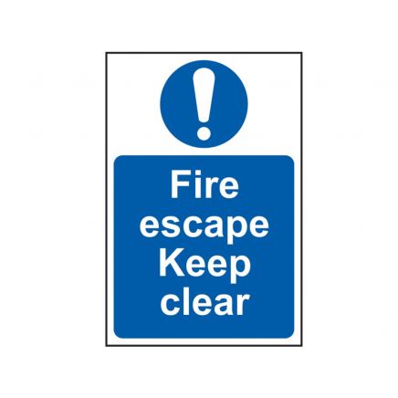 Fire Escape Keep Clear - PVC 200 x 300mm SCA0158
