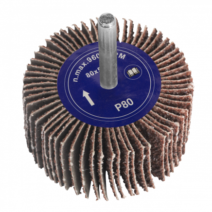Flap Wheel Ø80 x 50mm 80Grit 6mm Shaft FW805080