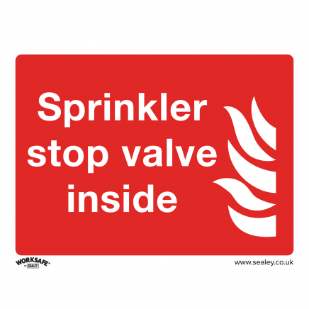 Safe Conditions Safety Sign - Sprinkler Stop Valve - Self-Adhesive Vinyl - Pack of 10 SS23V10