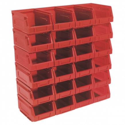 Plastic Storage Bin 105 x 165 x 85mm - Red Pack of 24 TPS224R