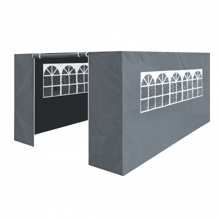 Dellonda Premium Side Walls/Doors/Windows for Gazebo/Marquee, Fits 3 x 4.5m Models - Grey DG153