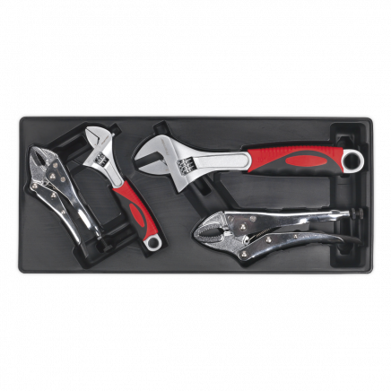 Tool Tray with Locking Pliers & Adjustable Wrench Set 4pc TBT04